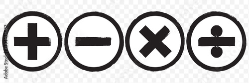 plus and minus icon on transparent Background. EPS 10.