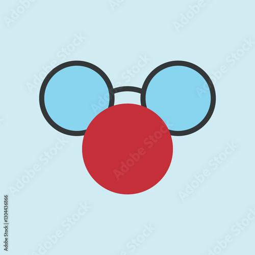 Clown nose icon symbolizes playful humor, ideal for April Fool's Day designs, circus themes, comedy events, and prank-related visuals.