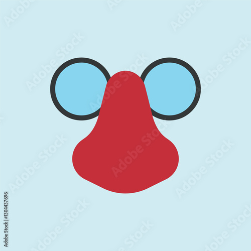 Clown nose icon symbolizes playful humor, ideal for April Fool's Day designs, circus themes, comedy events, and prank-related visuals.