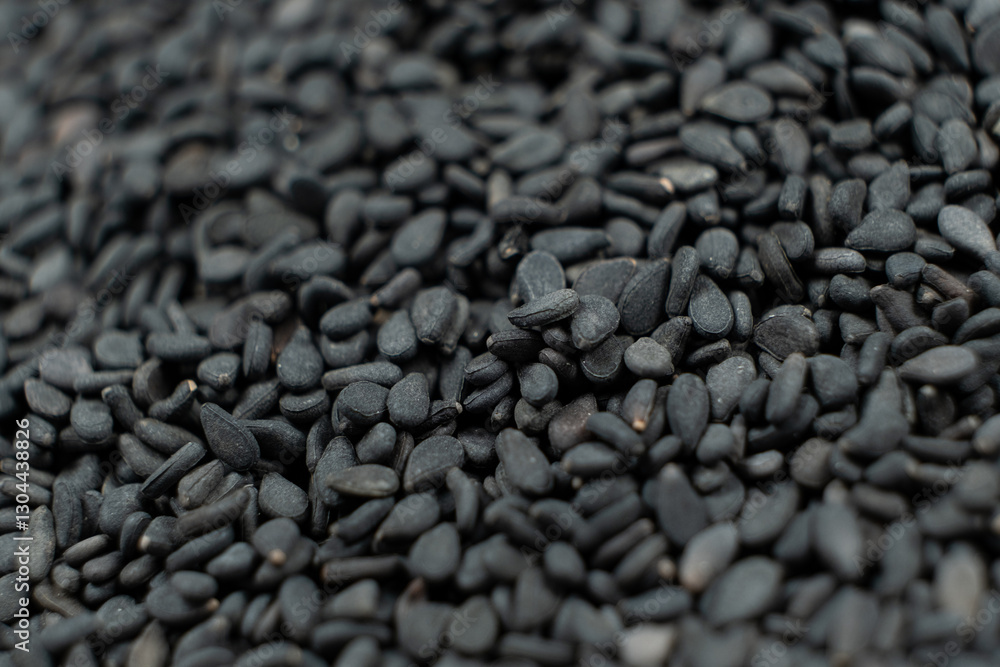 Healthy black sesame seeds textured background Healthy black sesame seeds textured background