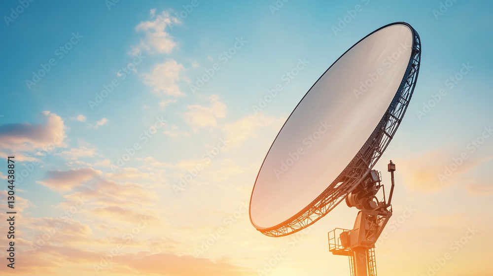 Celestial Connection: A giant satellite dish poised against a breathtaking sunset sky, symbolizing communication, technology, and the exploration of the cosmos. Celestial Connection: A giant satellite dish poised against a breathtaking sunset sky, symbolizing communication, technology, and the exploration of the cosmos.