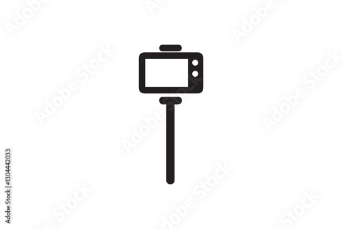 selfie stick icon vector silhouette