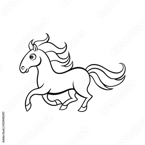 horse vector illustration  coloring book