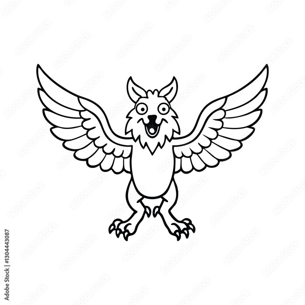 Obraz premium eagle with wings coloring book