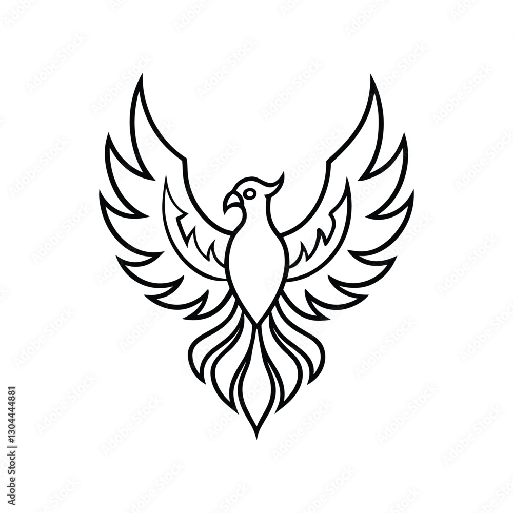 Naklejka premium eagle with wings coloring book