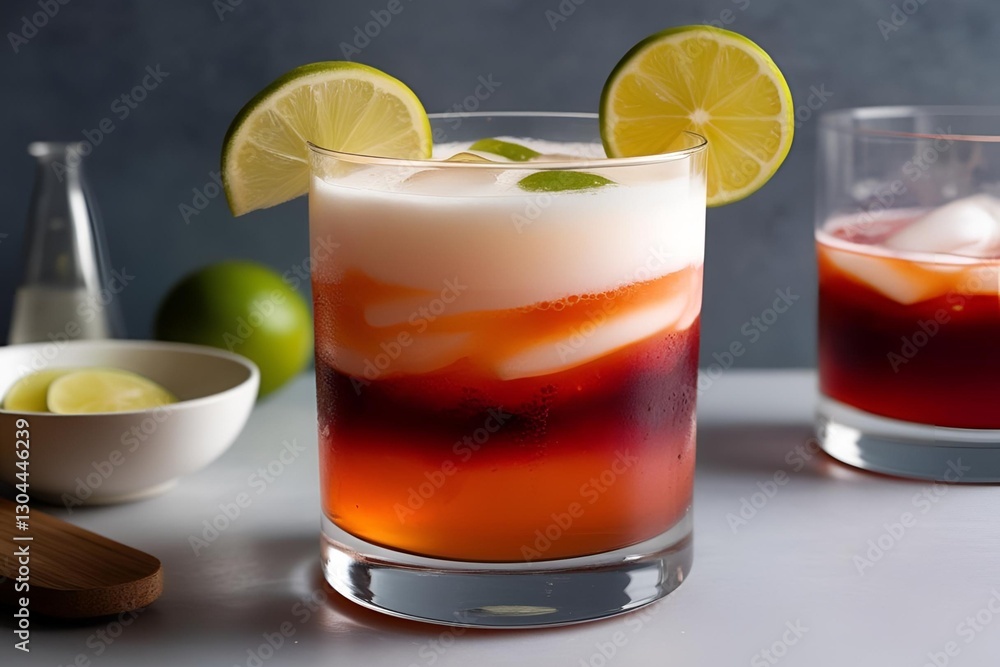colorful smoothie made of different fruits layered in a glass colorful smoothie made of different fruits layered in a glass