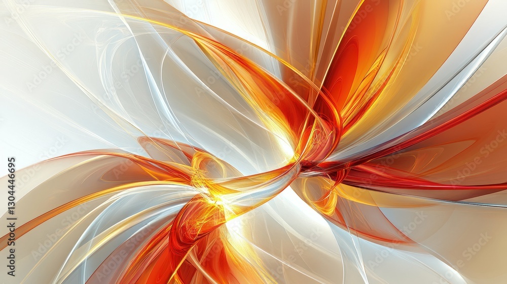Fototapeta premium Abstract art with vibrant red and yellow swirls, high detail, smooth texture, soft gradients, professional look, clean lines, modern and elegant, minimalistic design