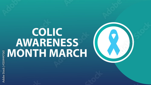 Colic Awareness Month march web banner design illustration 