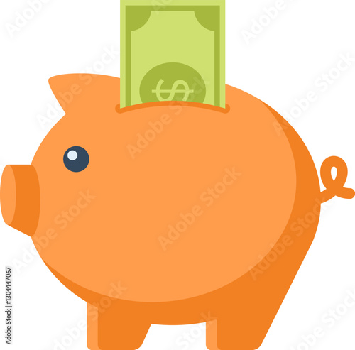 savings flat web icon concept