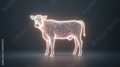 Cow Digital Outline: A digi...