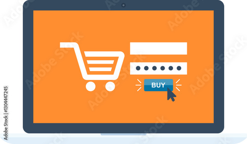 electronic commerce flat web icon concept