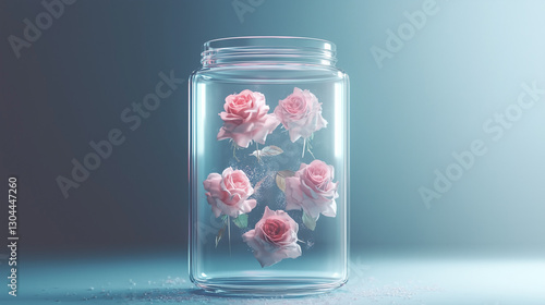 Roses Preserved in a Glass ...