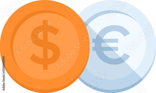 currency converter flat web icon concept