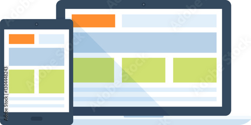adaptive web design flat web icon concept
