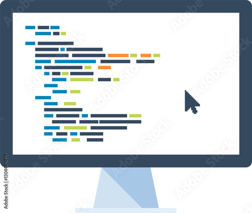 program coding flat web icon concept
