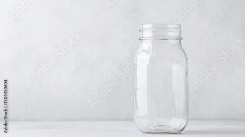 Empty Glass Jar: A clear, e...