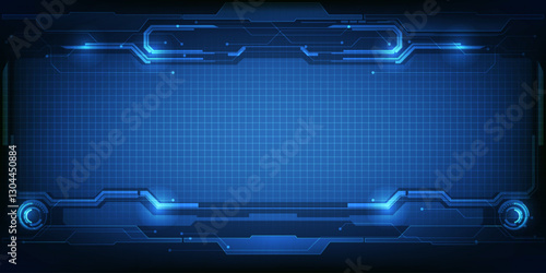 Futuristic frame,screen,panels,border and windows for head up display or dashboard control and technology background.Future sci fi tech style design concepts.Vector illustrations.	