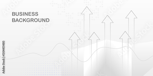Modern white creative economy investment report chart arrow up illustration background