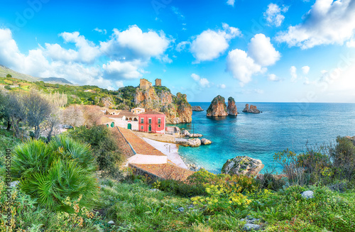 Spectacular scene of Tonnara di Scopello.