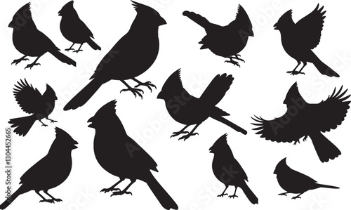 Northern Cardinal Silhouettes