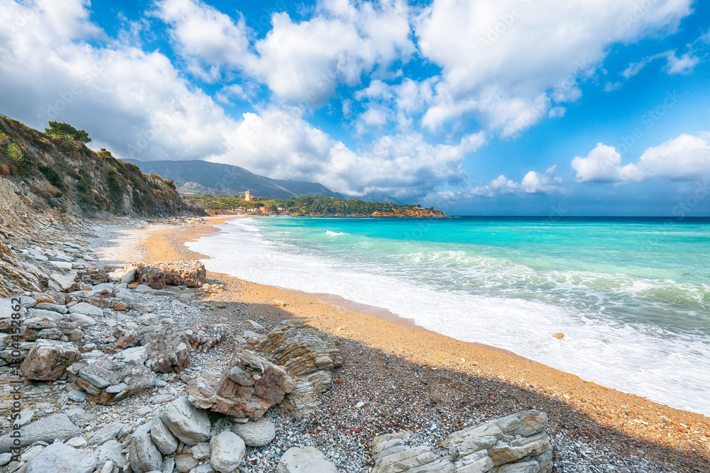 Spectacular seascape of Guidaloca Beach near Castellammare del Golfo.