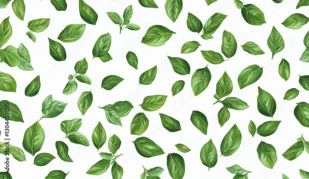 Green Leaves on White Background Green Leaves on White Background