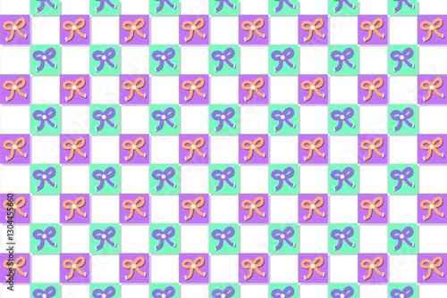 Blue and pink pattern, wallpaper, fabric, pink and blue background, seamless pattern with ribbons and squares, ribbon, pattern, tile, plaid, cute wallpaper, baby wallpaper, pastel wallpaper, cute