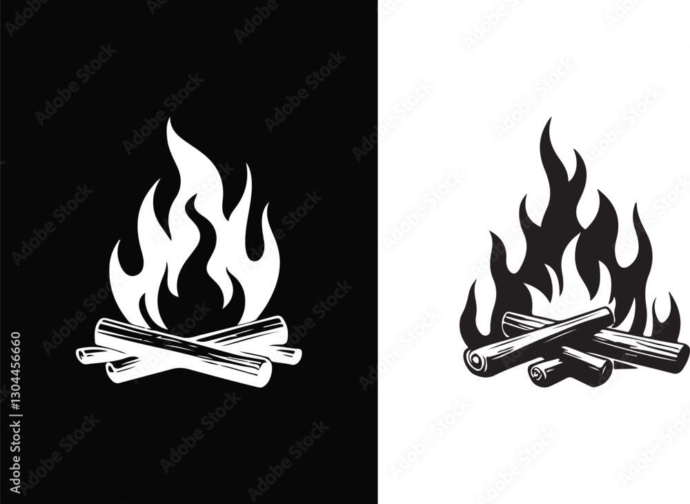 Fire Icon Set Silhouette in Vector Art Fire Icon Set Silhouette in Vector Art