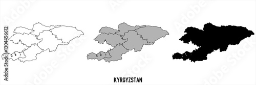 High detailed vector map - Kyrgyzstan
