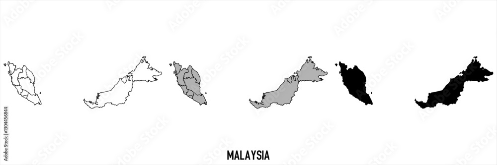 Obraz premium High detailed vector map - Malaysia