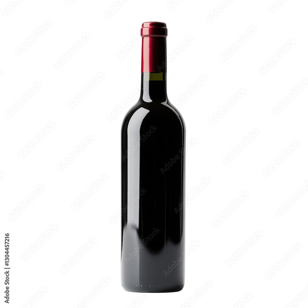 sleek red wine bottle isolated on transparency background, perfect for showcasing elegance and sophistication. sleek red wine bottle isolated on transparency background, perfect for showcasing elegance and sophistication.