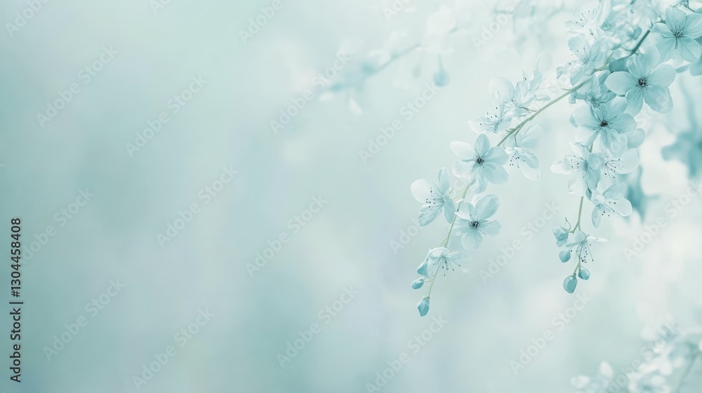 abstract background with small blue blossoms and soft focus, vibrant tones, minimalistic and serene, detailed and natural abstract background with small blue blossoms and soft focus, vibrant tones, minimalistic and serene, detailed and natural