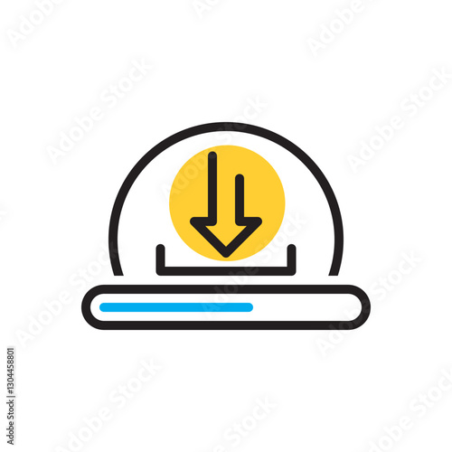 Multi color icon for download