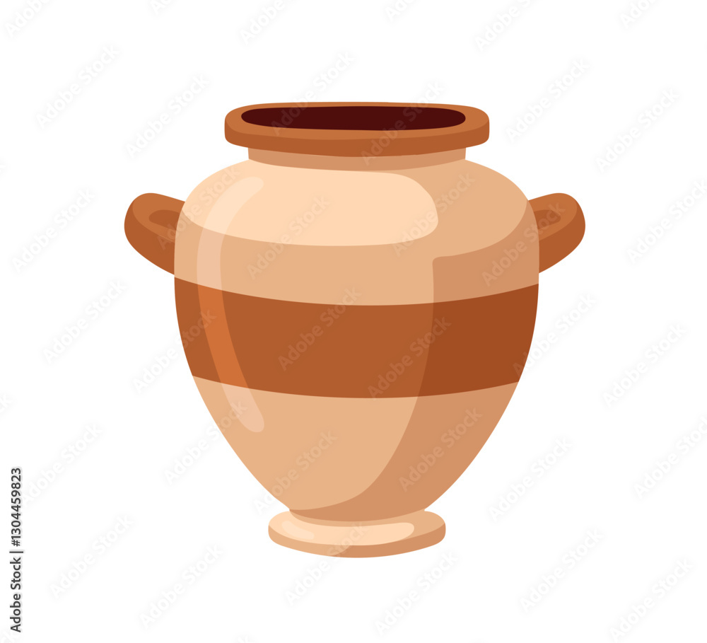 Ancient pottery, storage vessel. Old pot, earthenware amphora, traditional ceramics. Historical crockery. Crock, vase with handles. Flat graphic vector illustration isolated on white background Ancient pottery, storage vessel. Old pot, earthenware amphora, traditional ceramics. Historical crockery. Crock, vase with handles. Flat graphic vector illustration isolated on white background