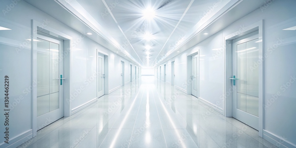 Bright White Hallway Interior, Clean Minimalist Architecture, Daylight Photography, Long Exposure, Modern Design Bright White Hallway Interior, Clean Minimalist Architecture, Daylight Photography, Long Exposure, Modern Design
