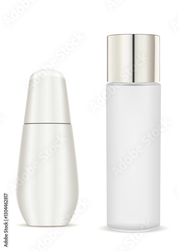 Cosmetic Bottle of powdered and spray mockup