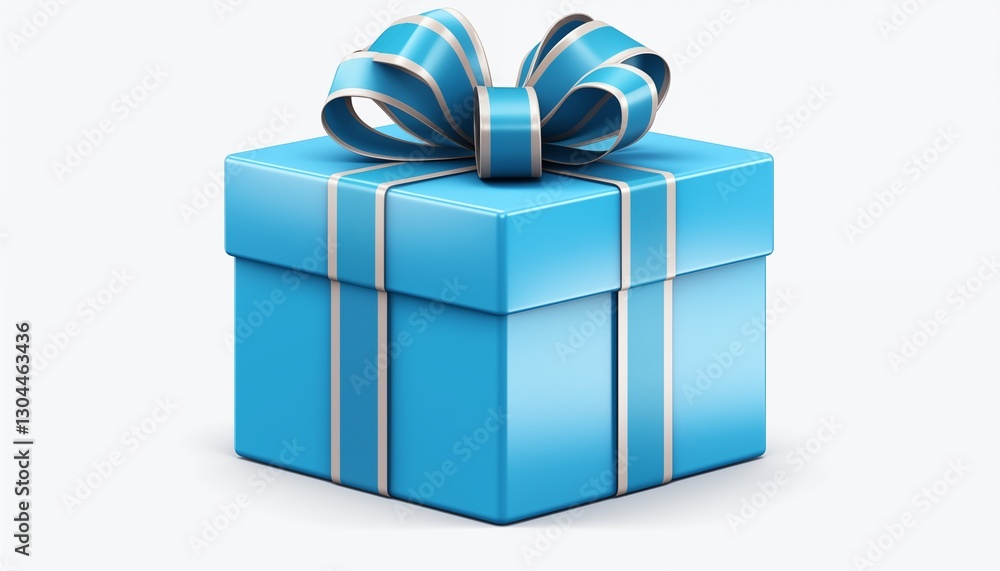 blue gift box with ribbon blue gift box with ribbon