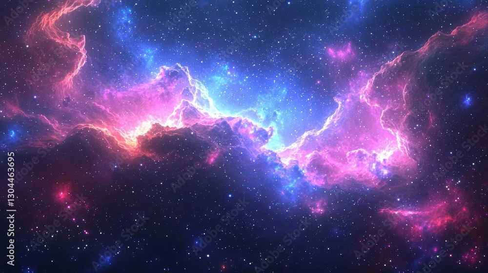 Colorful abstract night sky with nebula and stars vector design Colorful abstract night sky with nebula and stars vector design