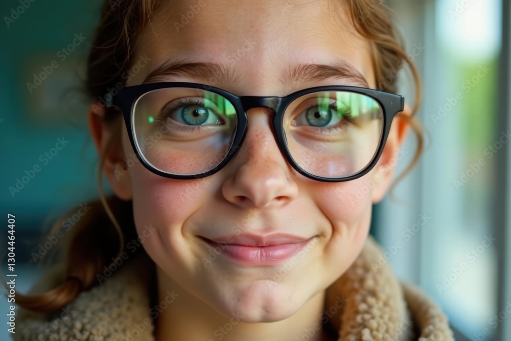 Close-up portrait, young adult with spectacles, sophisticated, beauty, student Close-up portrait, young adult with spectacles, sophisticated, beauty, student