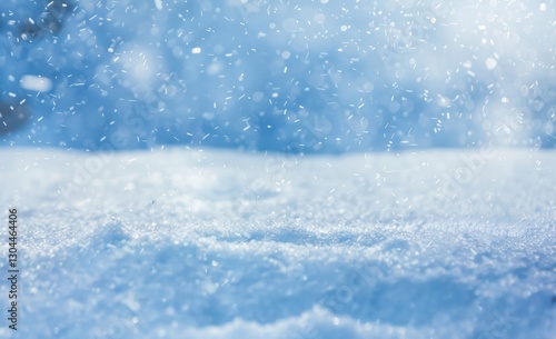 Wallpaper Mural Landscape ground small snowdrifts, falling snow and snowflakes in white and blue tones Torontodigital.ca