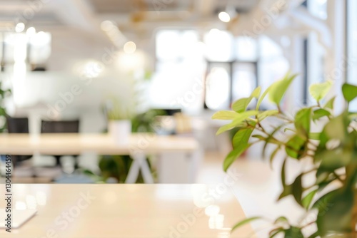 Wallpaper Mural Blurred background of a light modern office interior with and beautiful lighting bokeh light. Torontodigital.ca