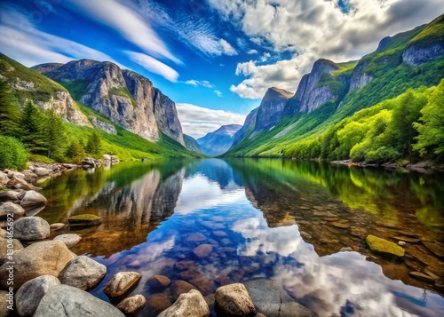 Candid Western Brook Pond Landscape Photography - Serene Nature Scene