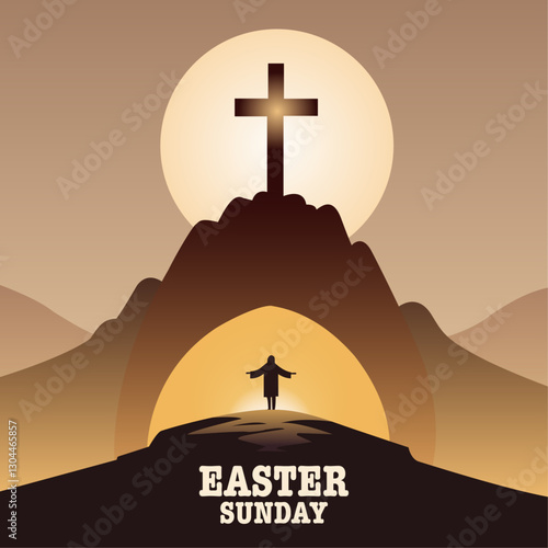 Flat easter sunday illustration