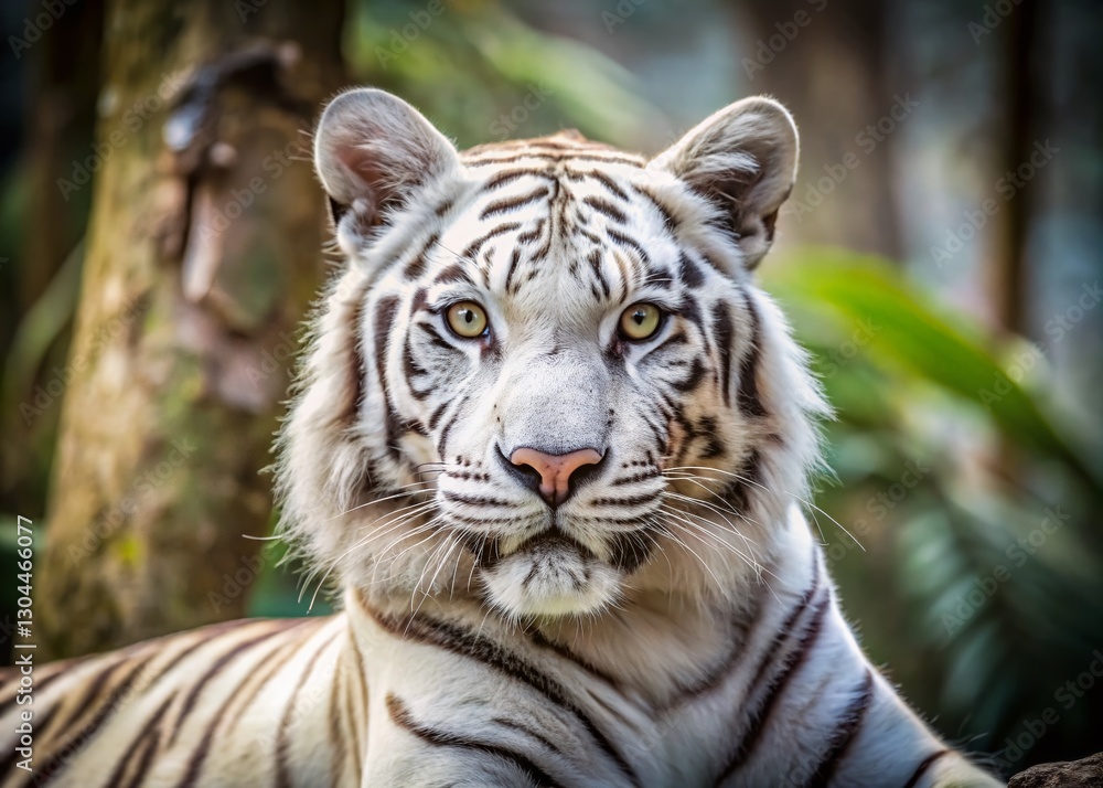 Captive White Tiger Cub, Three Years Old, Documentary Style Photograph Captive White Tiger Cub, Three Years Old, Documentary Style Photograph