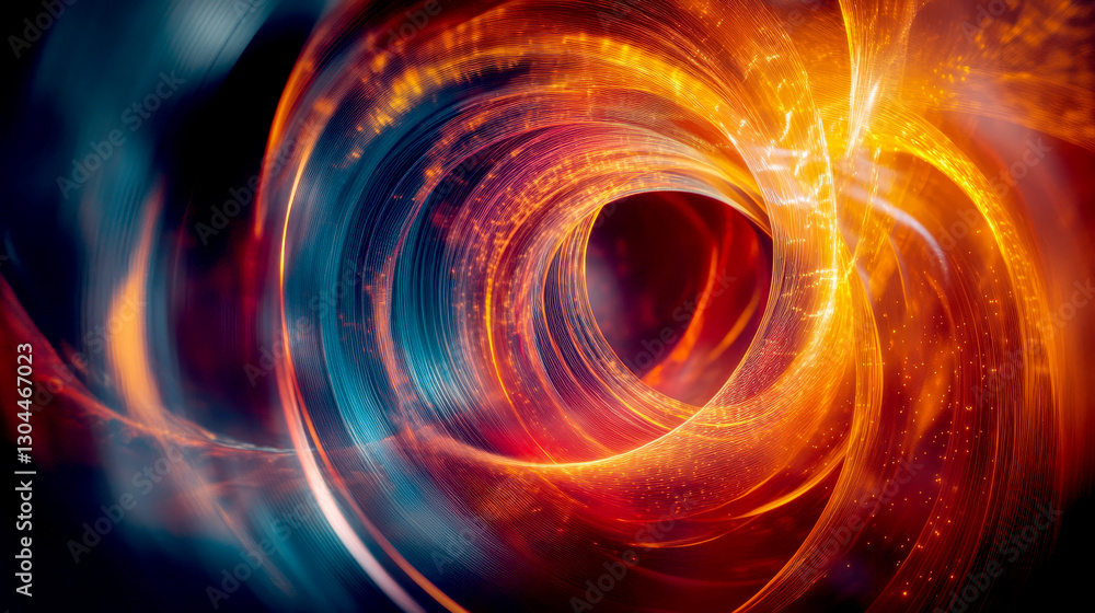 Obraz premium Vibrant abstract swirl with glowing colors and dynamic motion