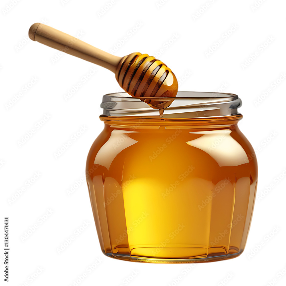Honey jar isolated on transparent background Honey jar isolated on transparent background