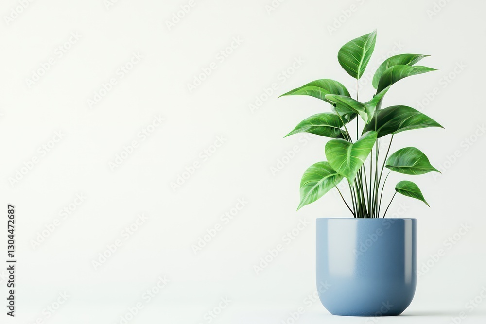 A simple, elegant 3D illustration of a ceramic pot with a green houseplant, isolated on a white background for a minimalist aesthetic. A simple, elegant 3D illustration of a ceramic pot with a green houseplant, isolated on a white background for a minimalist aesthetic.