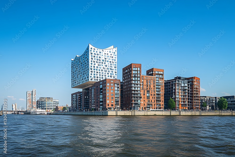 Fototapeta premium Scenic View of Hamburg, Germany Showcasing Its Skyline