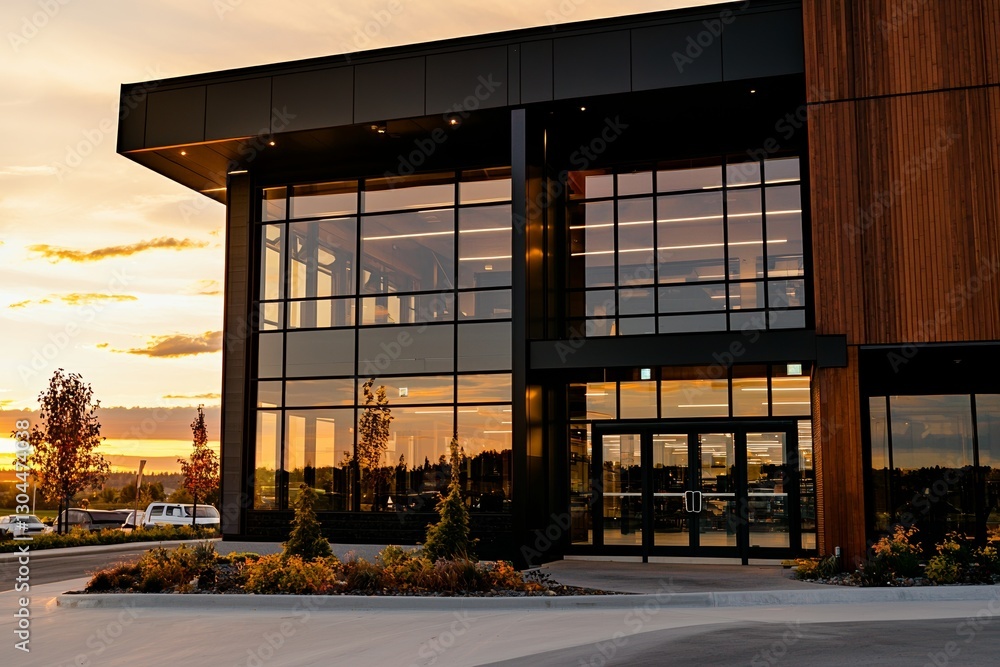 Obraz premium Part of the outside facade of an average-sized small edifice