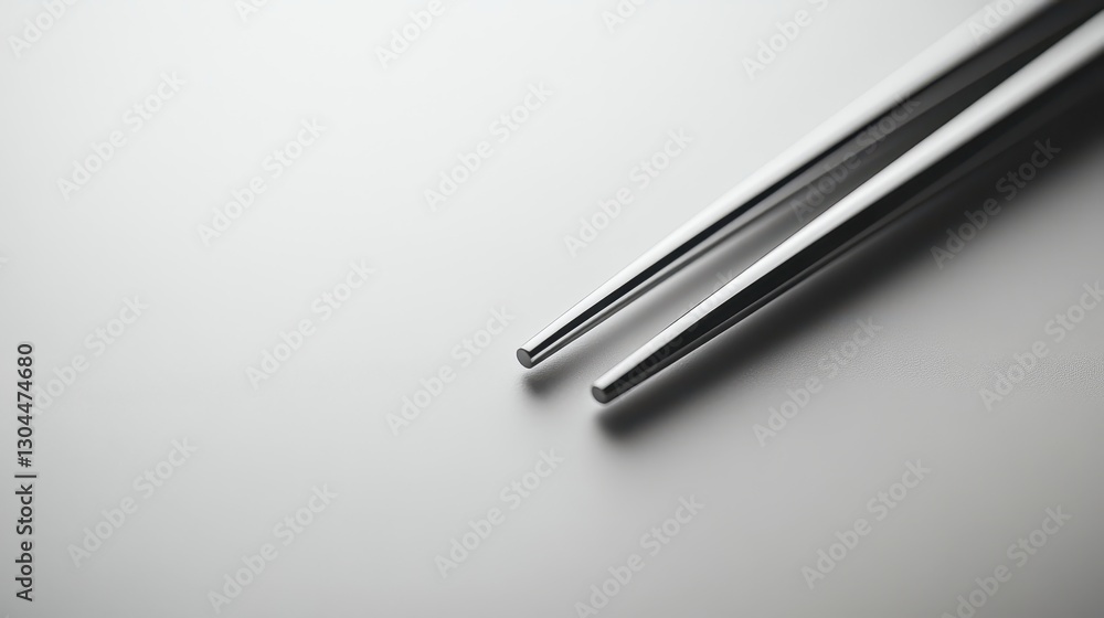 A pair of chopsticks, sleek and slender, rest poised against a muted grey backdrop, ready to embark on a culinary adventure. The minimalist composition evokes a sense of anticipation and the allure A pair of chopsticks, sleek and slender, rest poised against a muted grey backdrop, ready to embark on a culinary adventure. The minimalist composition evokes a sense of anticipation and the allure